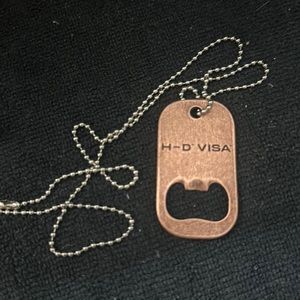 Harley Davidson bottle opener dog tag copper.